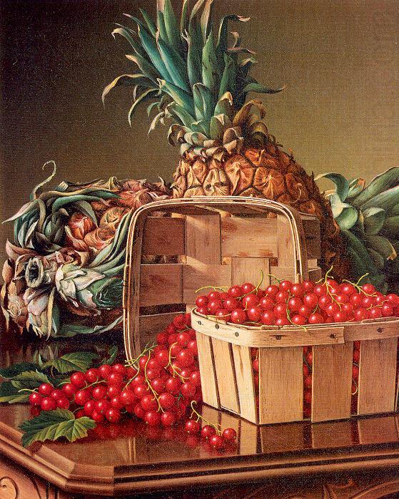Prentice, Levi Wells Still Life with Pineapple and Basket of Currants china oil painting image